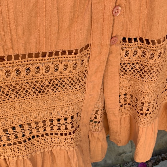 Urban Outfitters Pumpkin colored lightweight cotton, Midi length dress - Picture 2 of 4